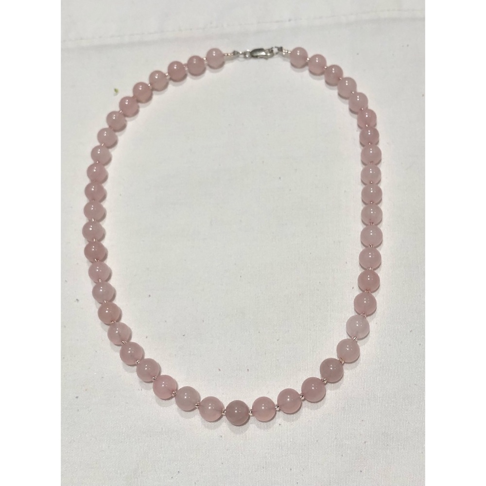 Sterling silver rose quartz necklace
